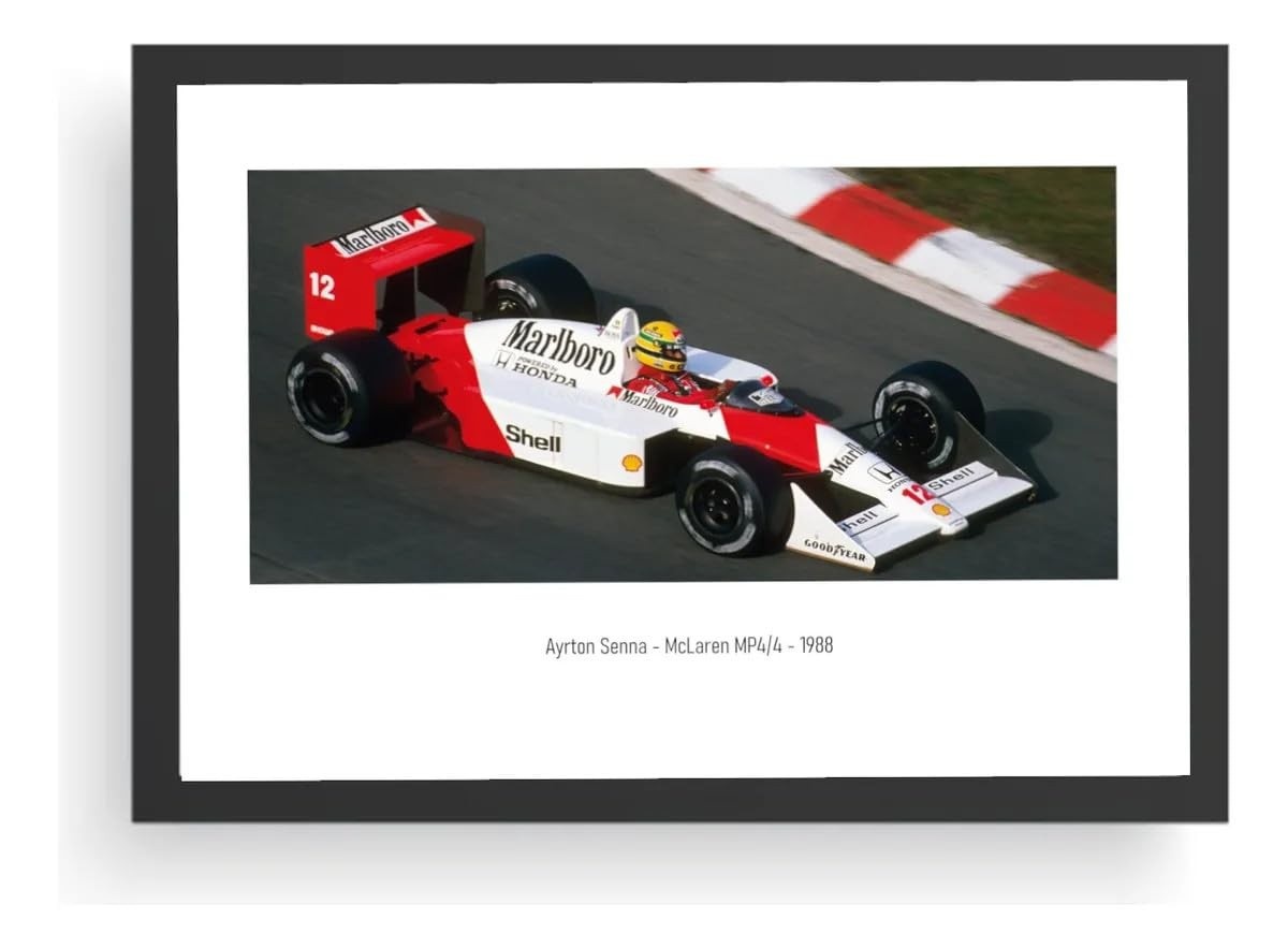Quadro Ayrton Senna McLaren Grande A3 - Moldura Exclusiva F1 para Decoração Automotiva