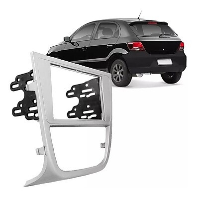 Moldura Painel 2 Din Gol G5 Prata 2009 a 2012 – Instale seu DVD com Estilo!