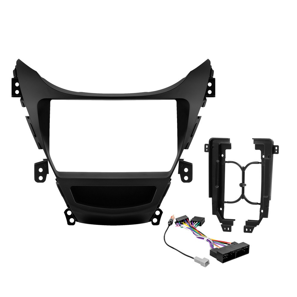 Moldura Painel Elantra 2 Din 9” + Chicote e Antena