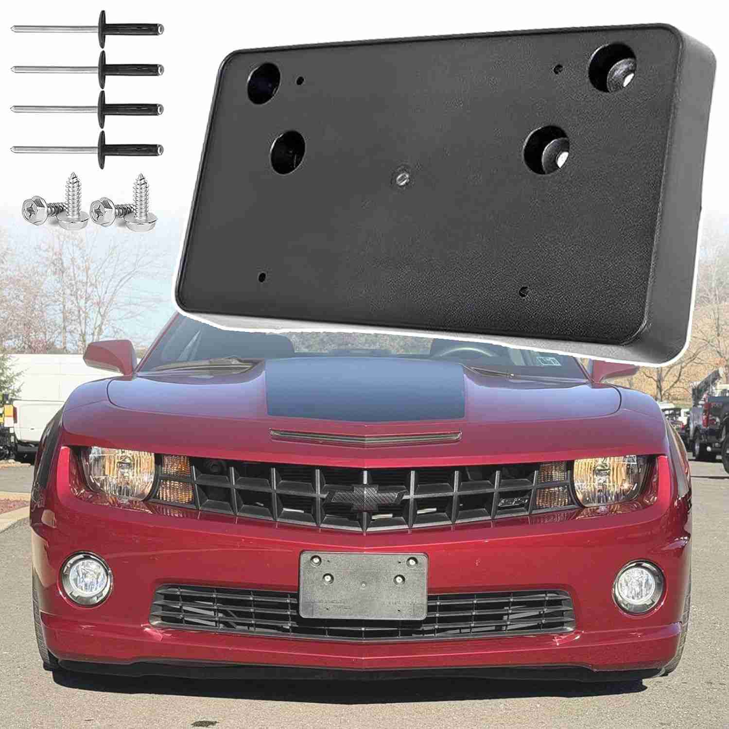 Moldura Suporte Placa Dianteira Chevy Camaro 2010-2013 - Peça de Reposição Premium