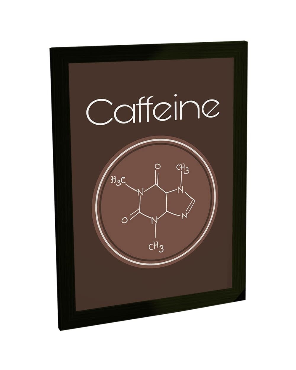 Quadro Decorativo A3 Fórmula Molecular da Cafeína - Design Científico para Ambientes Modernos