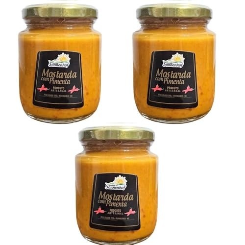 Kit com 3 Potes de Molho de Mostarda com Pimenta 260g - Fazenda Sonnenhof