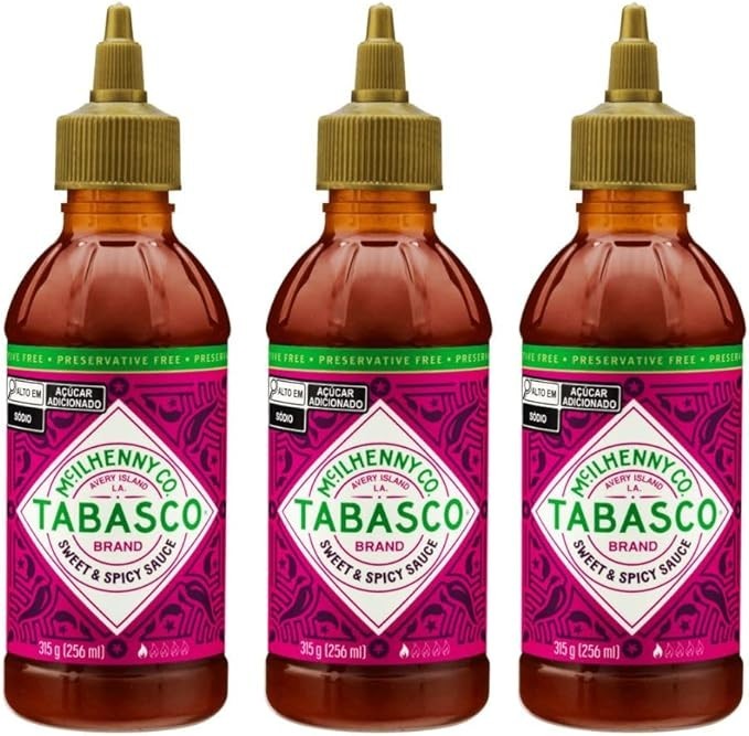 Kit 3 Molho Pimenta Tabasco Sweet & Spicy Adocicado 256 Ml