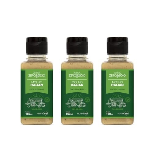 3 UND MOLHO PARA SALADA VEGANO SEM SÓDIO SABOR ITALIANO 150ML ZERO SÓDIO