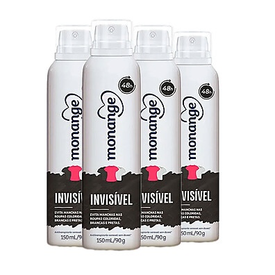 Monange Invisível: Kit com 4 Desodorantes Anti-Marcas