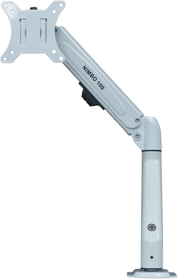 Suporte Articulado Para Monitor Zinnia Nimbo 100 | Com Pistão a Gás | Ajustável e Ergonômico | 17 a 27 Polegadas | Branco