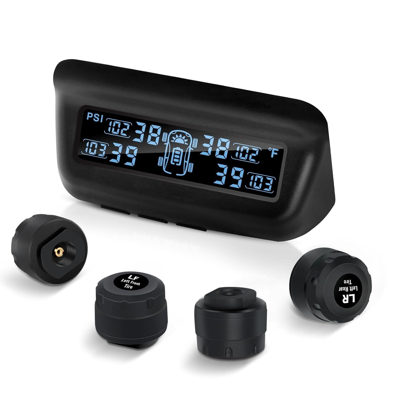 Sistema Monitoramento Pressão Pneu RV/Trailer TPMS Solar Automático M13 4 Sensores 0-87PSI
