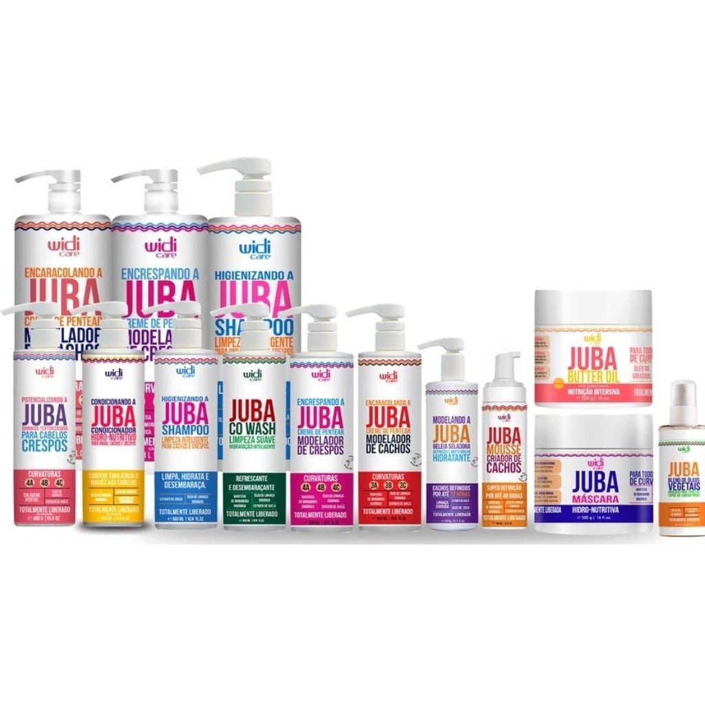 Monte seu Kit Juba Widi Care: Cabelos Crespos e Cacheados Perfeitos