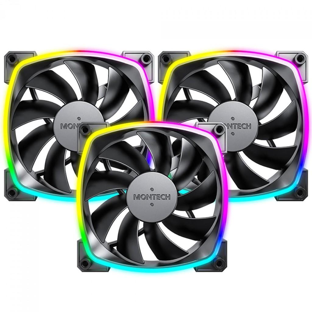 Montech AX120: Kit 3 Fans 120mm RGB e Alto Desempenho