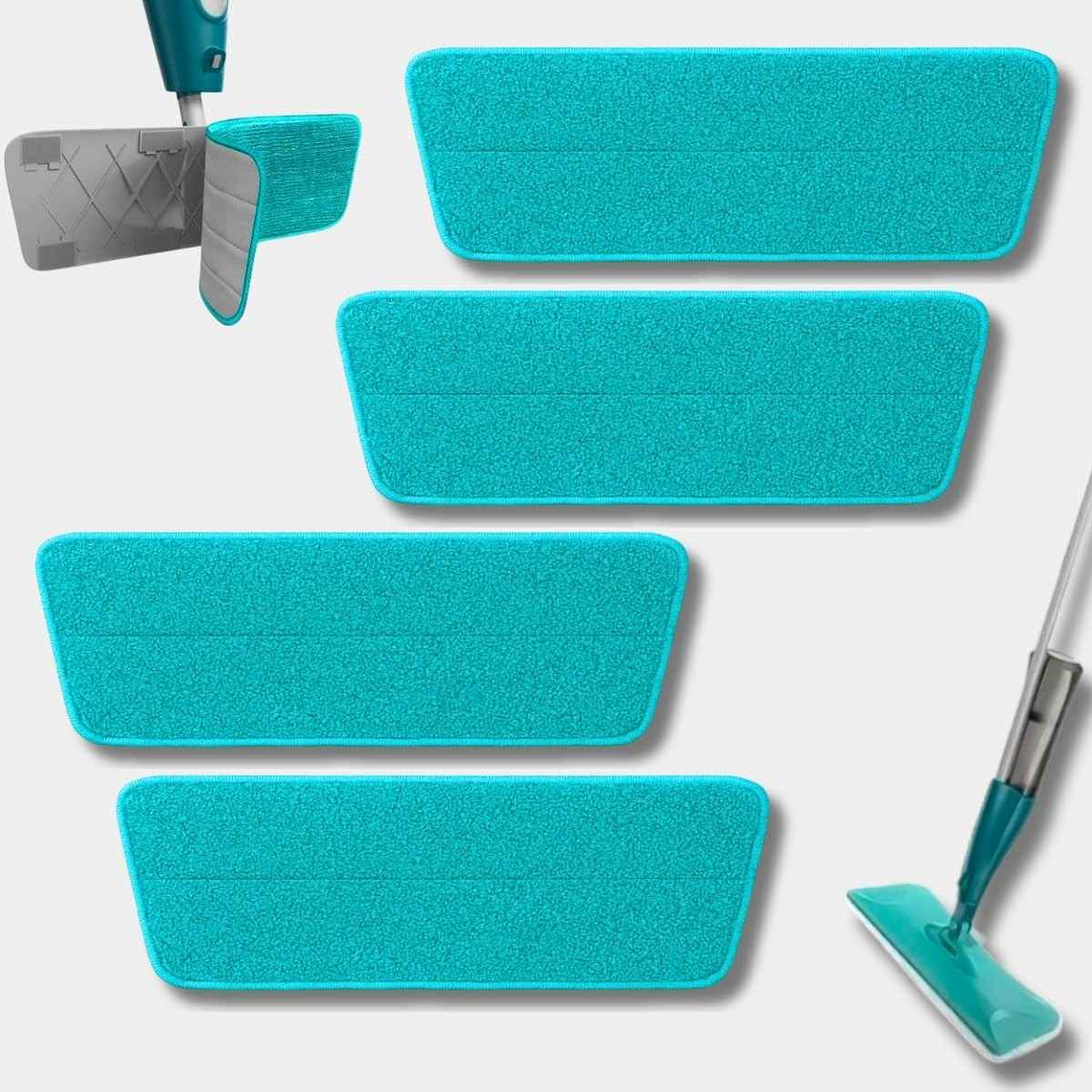 Kit 4 Refis de Microfibra para Mop Spray - Limpeza Prática, Reutilizável e Eficiente
