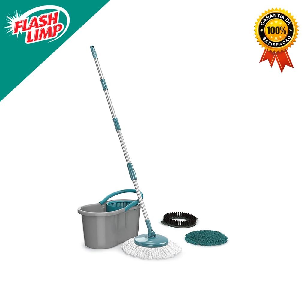 Mop Giratório 3 em 1: Limpeza Fácil e Rápida!