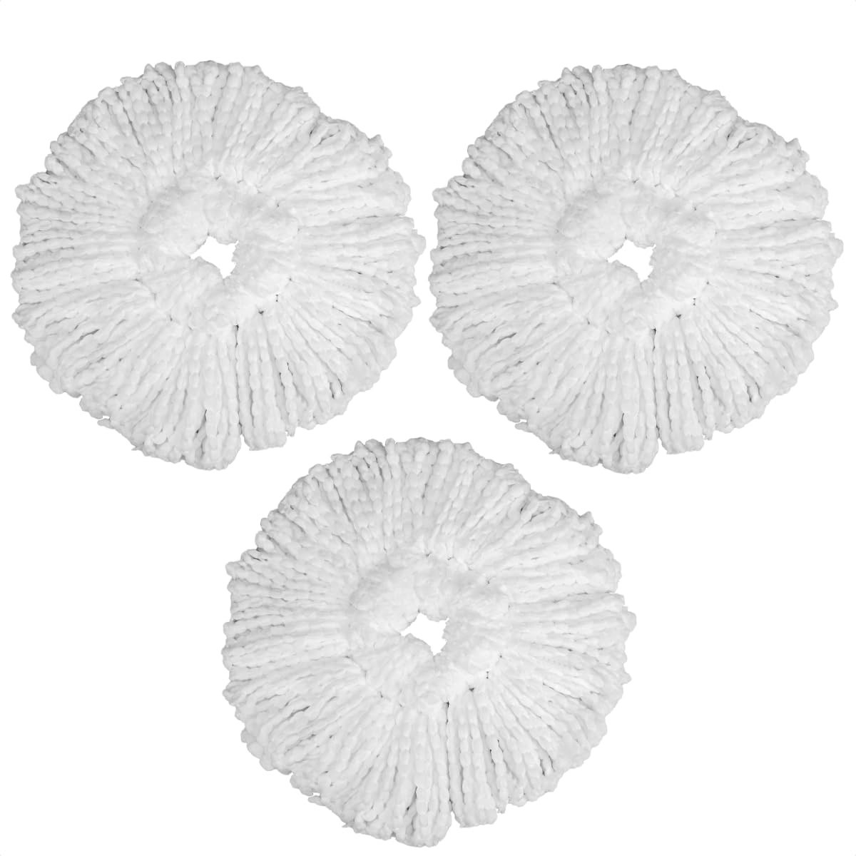 Refil Mop 16cm para Mop Giratório 360° Perfect Pró - Kit com 3 Refis em Microfibra Branco