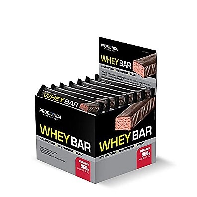Probiótica Whey Bar Low Carb Morango 960g (24un)