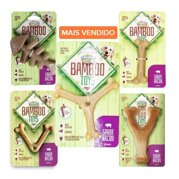 Mordedor de Bambu Sabor Bacon: Limpeza de Dentes e Tartaro para Cães
