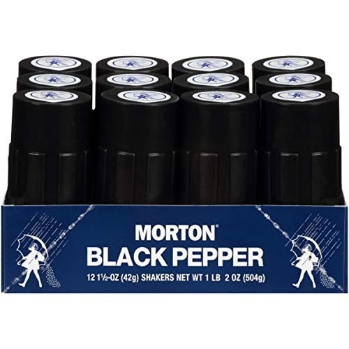 Agitadores de pimenta preta Morton, 42,5 g (pacote com 12)