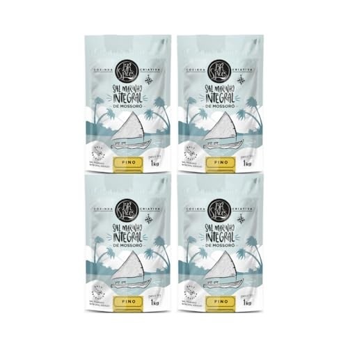 Kit com 4 Pouchs de Sal Marinho Integral de Mossoró de 1Kg cada - Br Spices