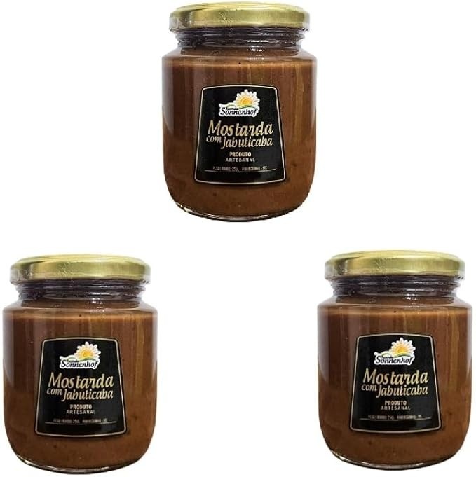 Kit com 3 Potes de Molho de Mostarda com Jabuticaba 250g - Fazenda Sonnenhof