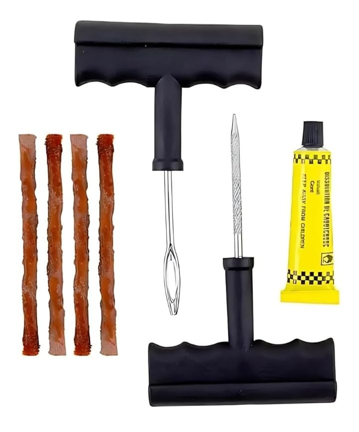 Kit Reparo Pneu Moto Carro Sem Câmara: 13 Macarrões e Ferramentas Essenciais