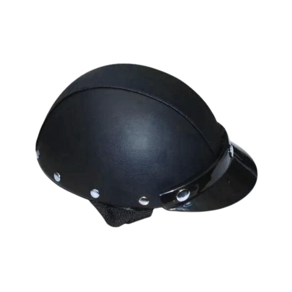 Capacete Coquinho Couro Preto: Estilo e Proteção para Moto e Bike