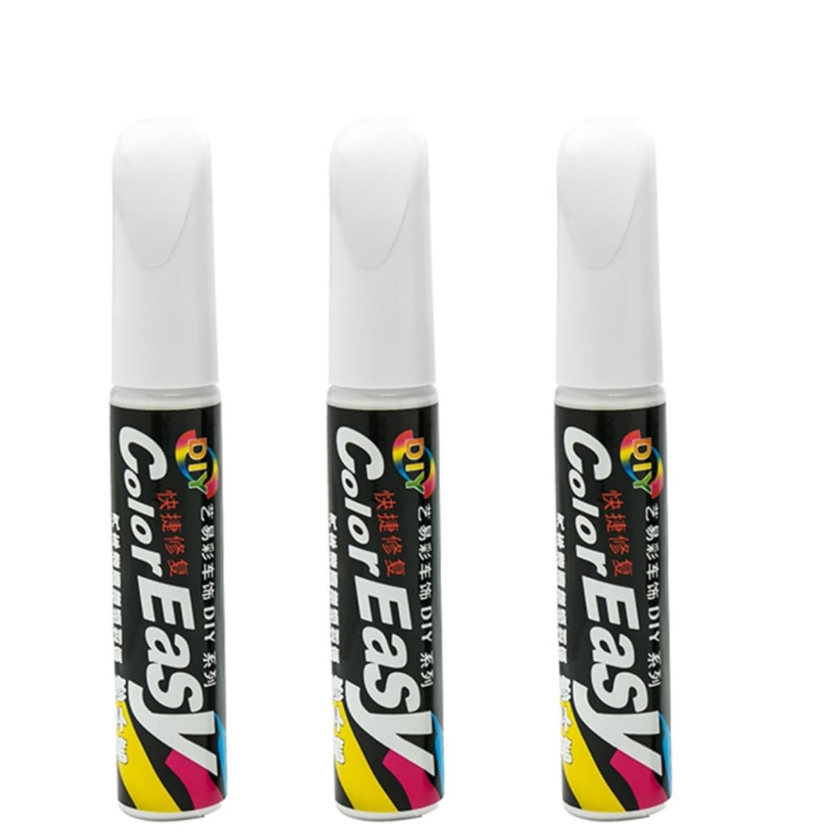 Kit 3 Canetas Tinta Reparadora Tira Risco Automóveis Carro Moto Caminhões Pintar e Retocar Pneu Azulejo e Tênis Aplicador