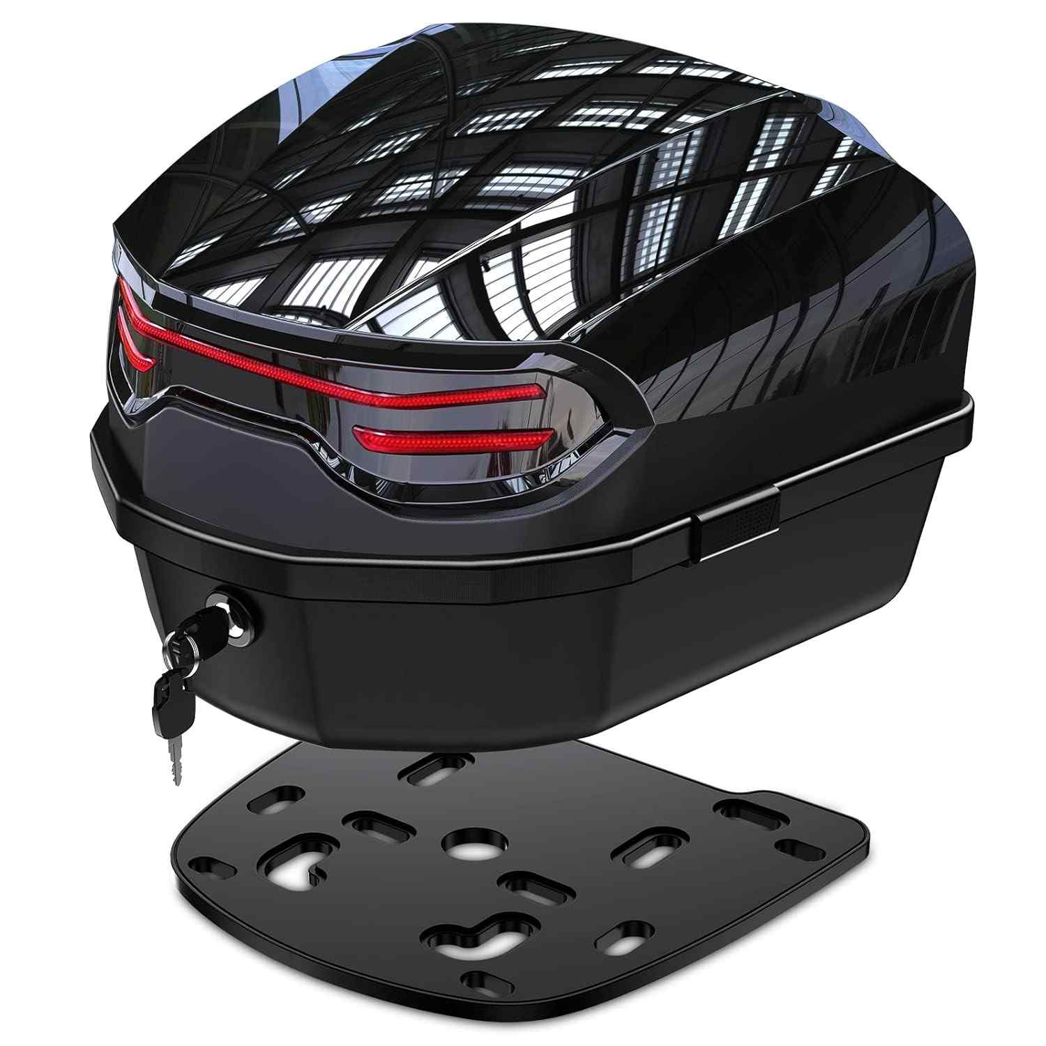 Baú Traseiro Moto 35L Impermeável com Encosto e Trava - Segurança e Conforto para suas Viagens