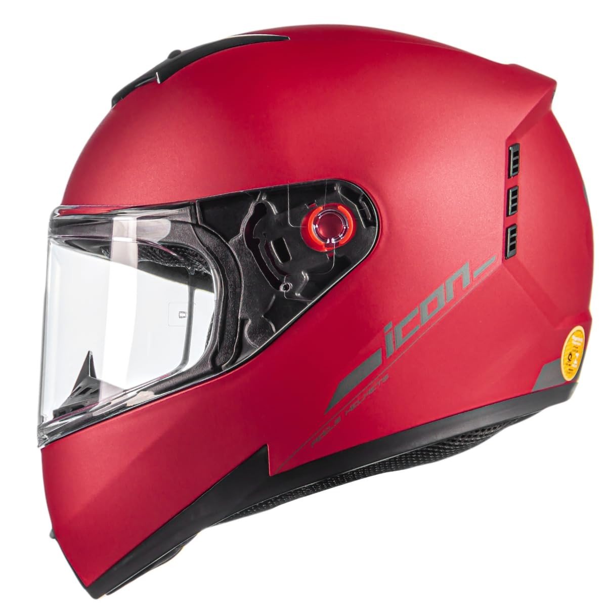 Capacete Peels Icon 23 Classic Vermelho Fosco/Grafite - Segurança e Estilo para sua Moto