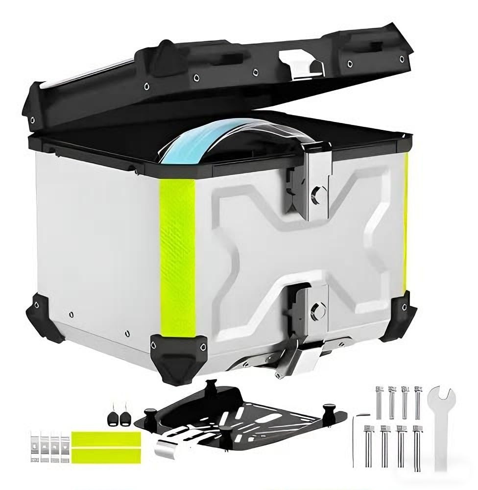Bauleto Moto Alumínio 45L: Alta Resistência, Antifurto e Impermeável - Leve 2 Capacetes!