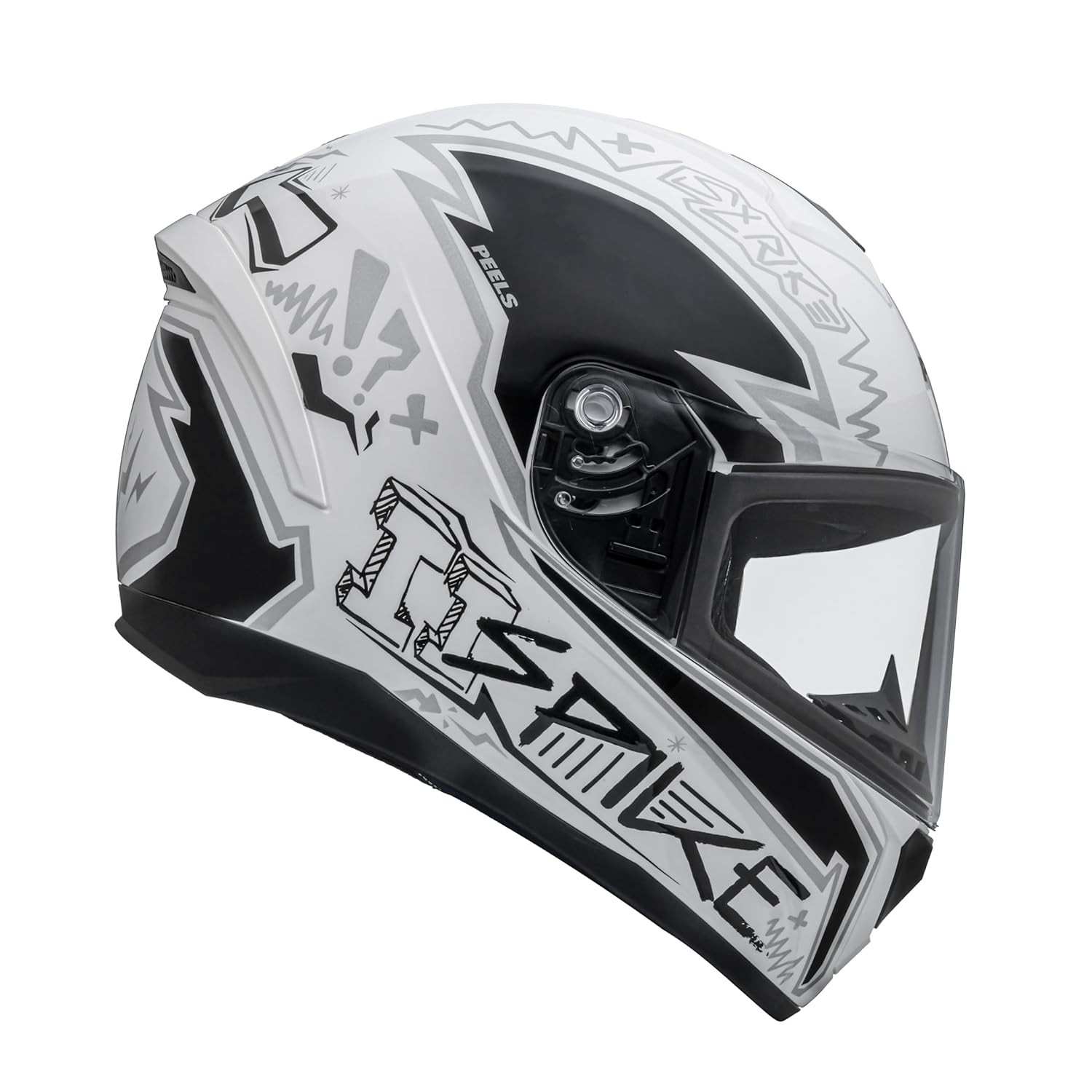 Capacete Fechado Peels Spike 2 STK Branco e Preto: Segurança e Estilo para Sua Moto