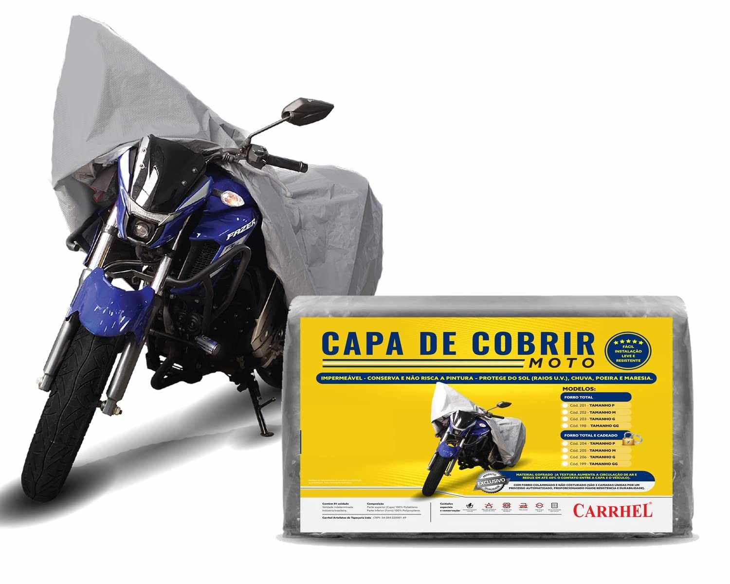 Capa para Moto GG 100% Forrada e Impermeável com Cadeado Antifurto