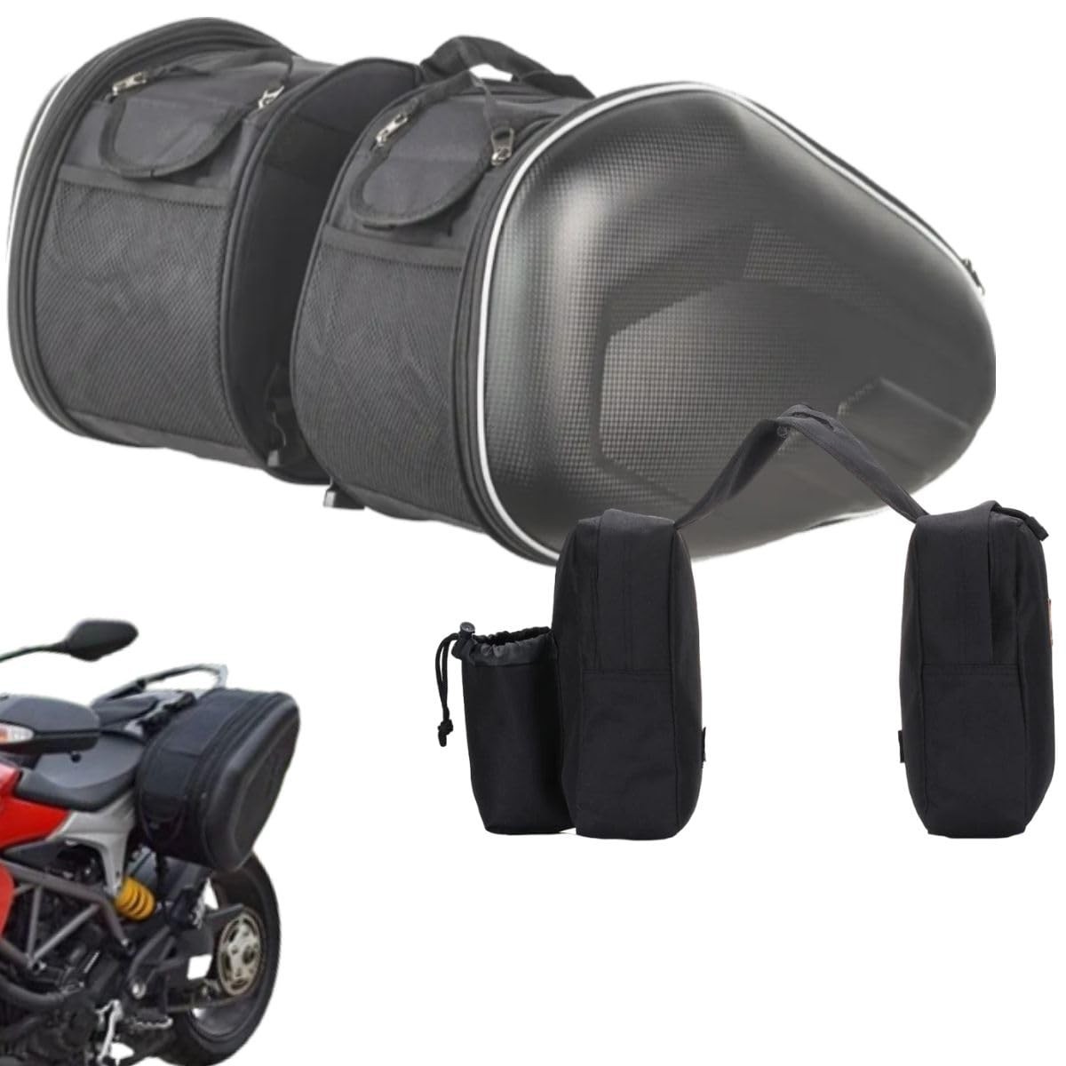 Kit Alforge Lateral 58L Universal + Mala Tanque Moto: Aventura e Praticidade!
