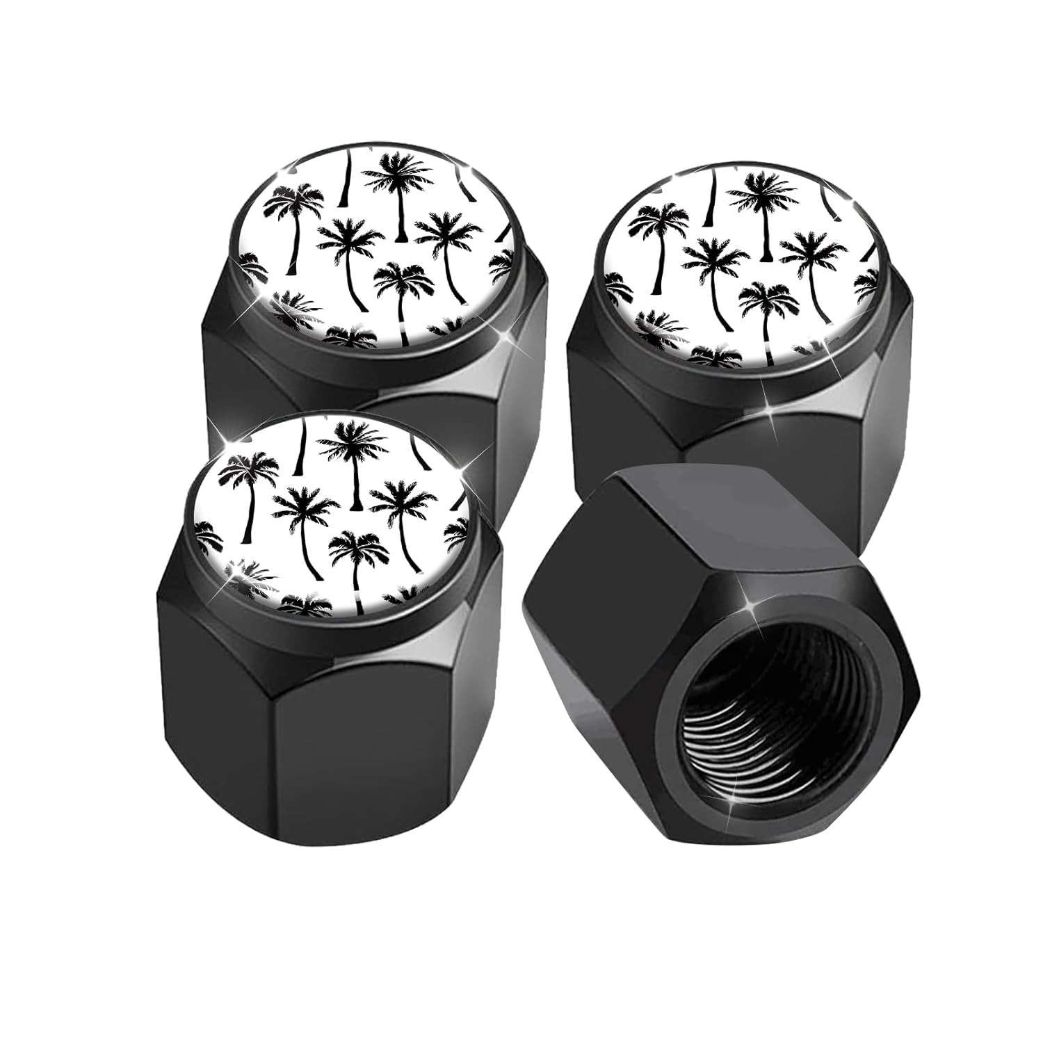 Pacote 4 Tampas Haste Válvula Pneu Alumínio Universal Carro SUV Moto Bike