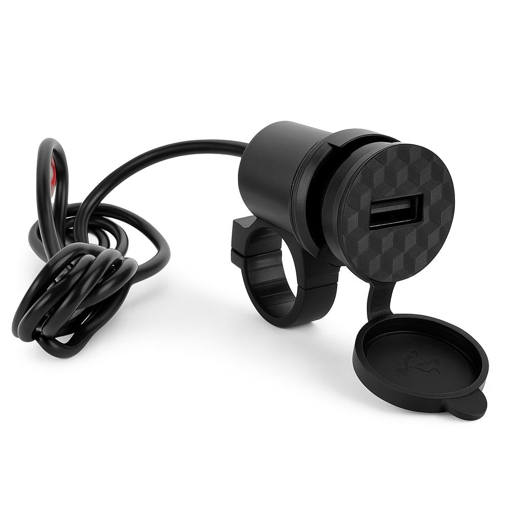 Carregador USB Moto 9-24V: Suporte Universal para Espelho/Guidão - Carga Rápida e Segura