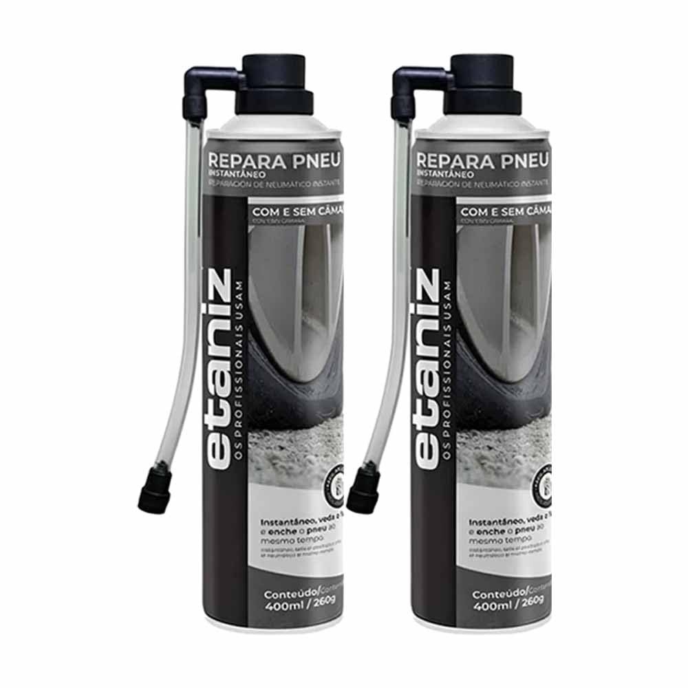 Reparo Instantâneo de Pneu Etaniz: Solução Rápida para Carro e Moto (2x 400ml)