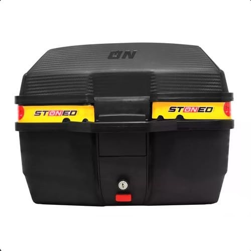 Baú Moto Stoned Tracker 35L Amarelo: Segurança e Estilo para Sua Viagem!