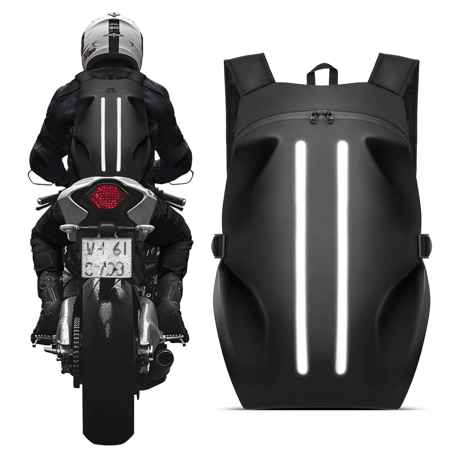 Mochila de motocicleta masculina, à prova d'água, para capacete, refletiva, bolsa para capacete