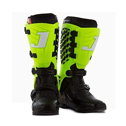 Bota Motocross Jett Articulada Unissex Adulto - Proteção e Conforto para Seus Desafios Off-Road (Preto/Verde, Tam 44)