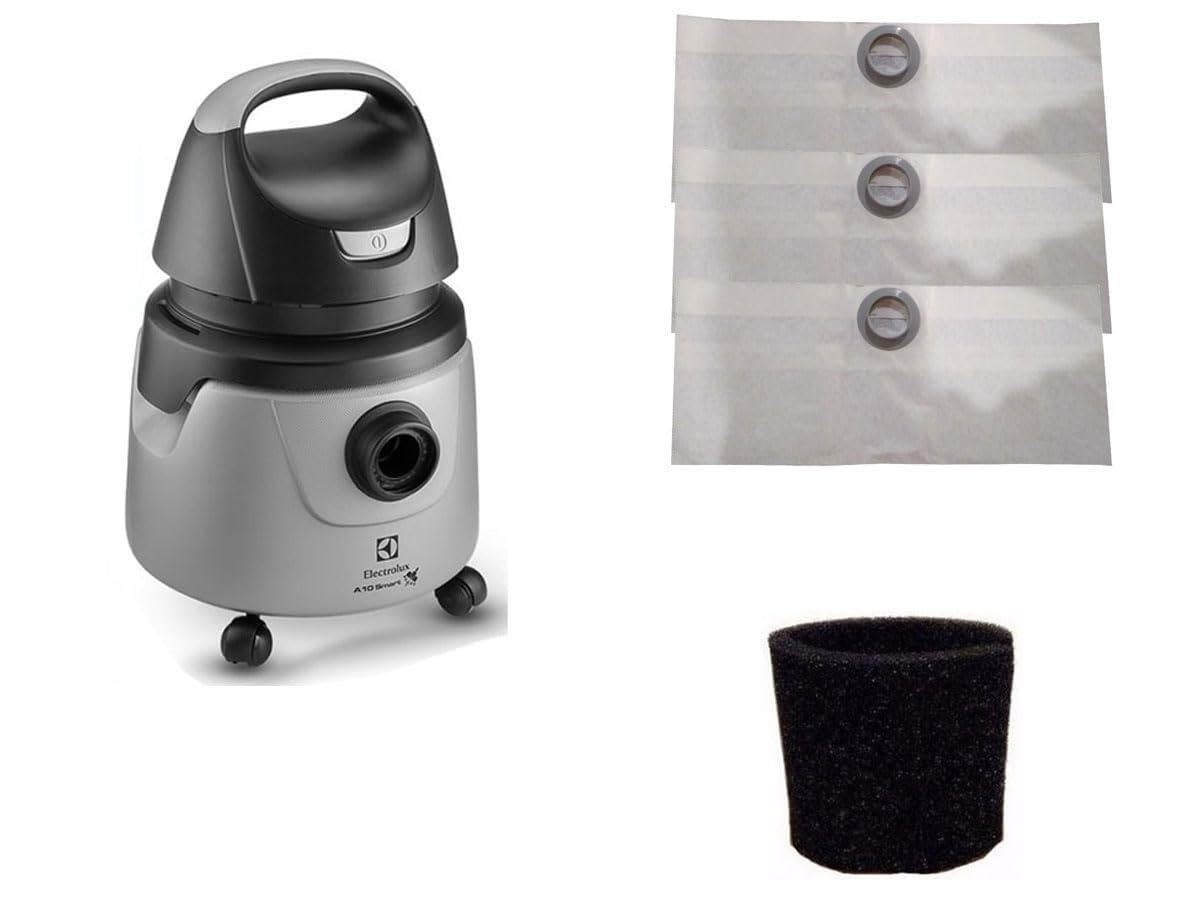 Kit 3 Sacos Descartáveis para Aspirador Electrolux A10 Smart - Compatibilidade Total + Filtro Motor