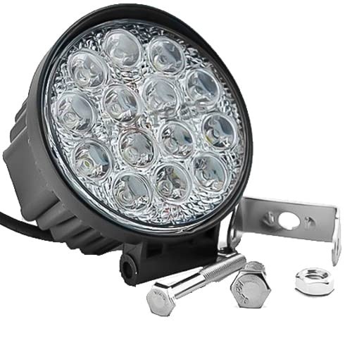 Farol de Milha Redondo 42W LED Cree 14 Leds 10-30V - Iluminação Potente para Veículos e Motos