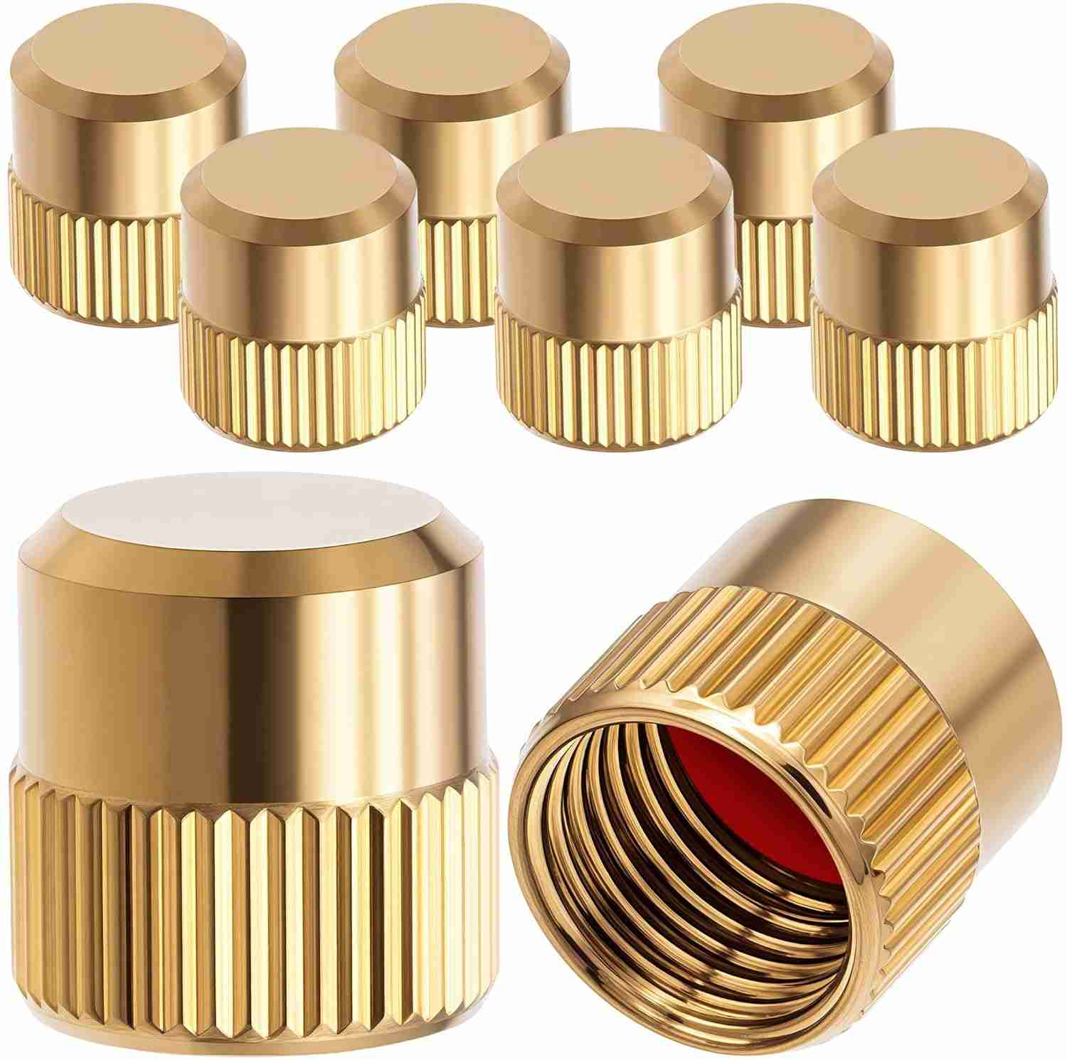 Tampas de Válvula de Latão Premium (8 Unidades) - Proteção e Estilo para Carros, Motos e Bicicletas