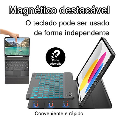 Capa Samsung Tab S6/A9+: Teclado Bluetooth + Mouse!