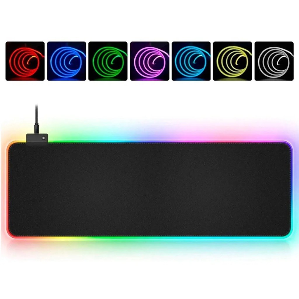 Mouse Pad Gamer RGB 80x30cm com Iluminação LED e Base Antiderrapante – Perfeito para PC e PS4