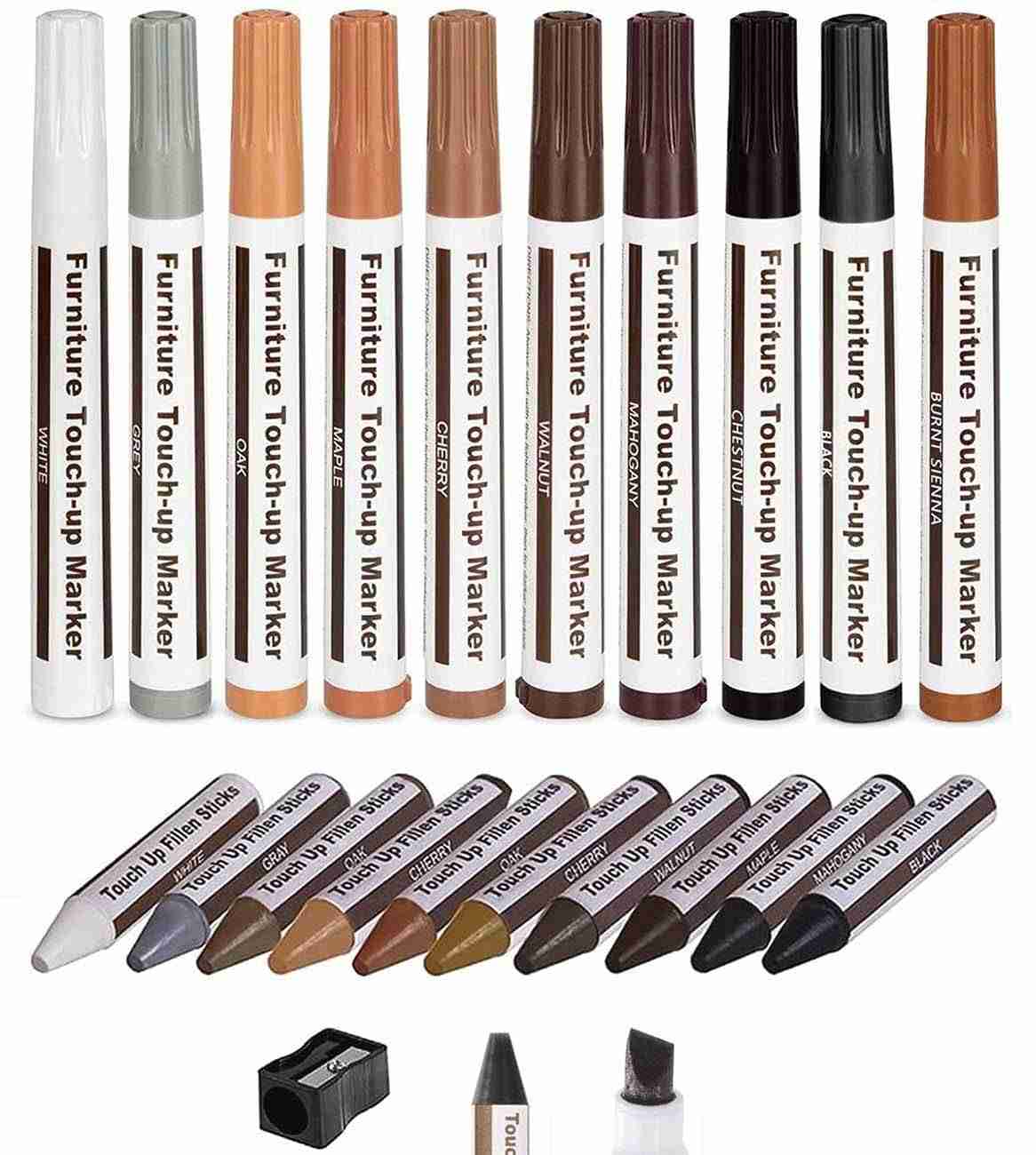 Kit de Reparo para Móveis Lifreer - 21 Peças com Marcadores e Cera para Arranhões em Madeira