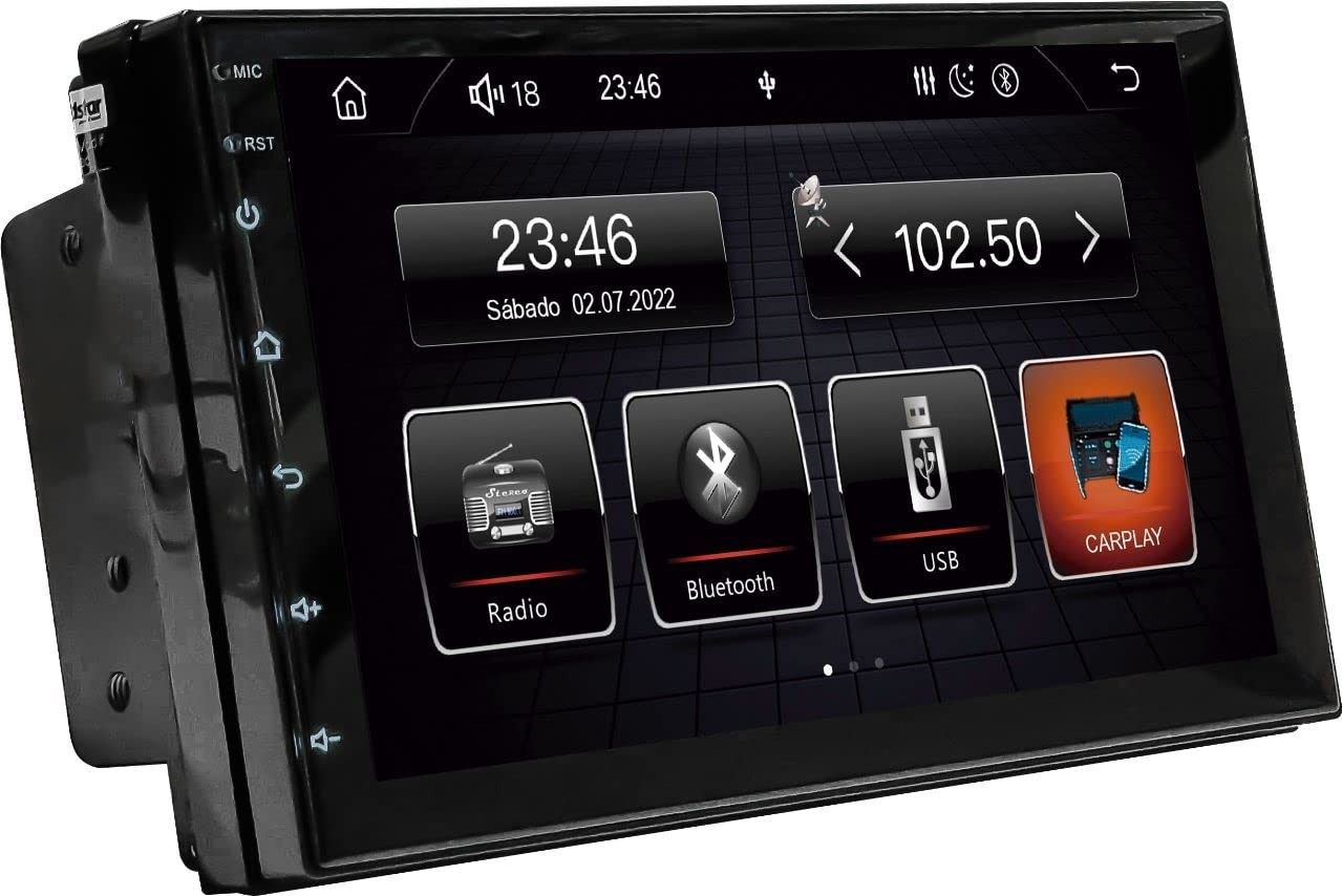 Central Multimídia Roadstar RS708BR MP5 7" Touch: CarPlay, Android Auto e Bluetooth