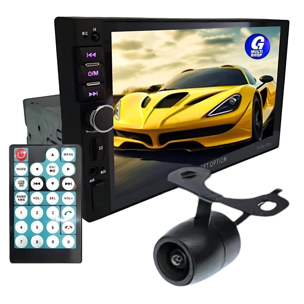 Central Multimídia MP5 First Option 7810H 1 Din: Tela 7" Touch, Bluetooth e USB para seu Carro