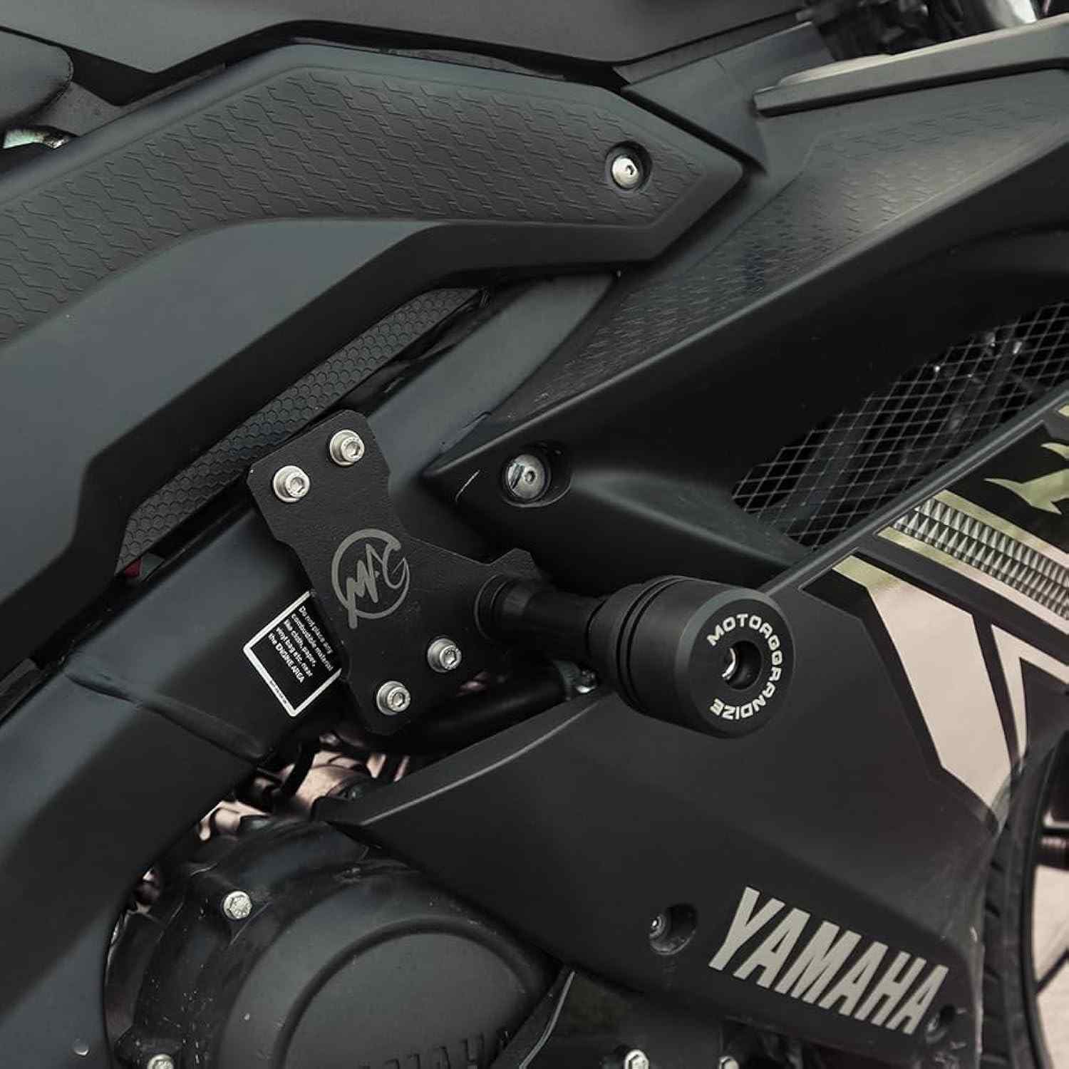 Protetor de Quadro Motoaggrandize para Yamaha R125, R15V2/V3/S, MT15 - Segurança e Estilo em Preto