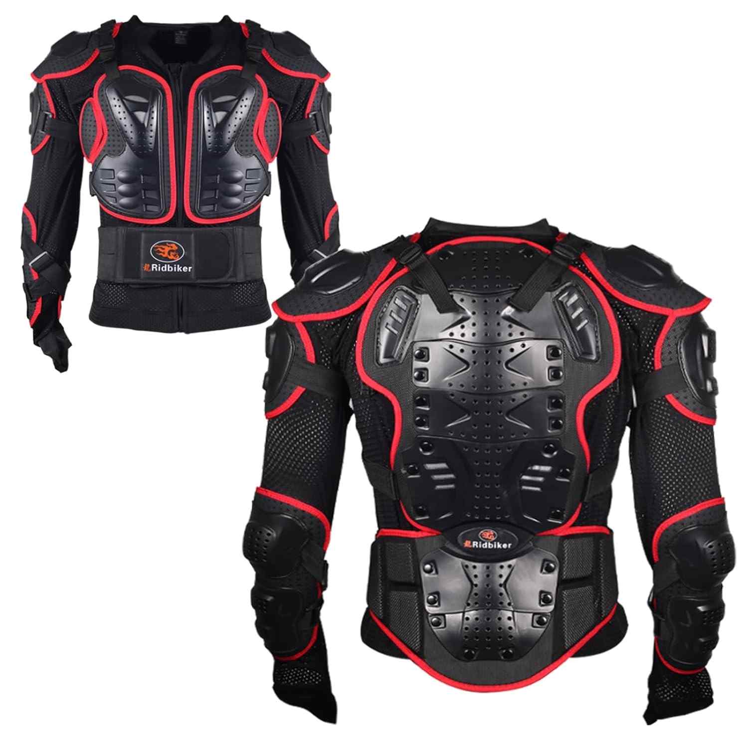 Jaqueta de Proteção RIDBIKER: Segurança Completa para Motocross, MTB e Off-Road (Vermelha XXL)
