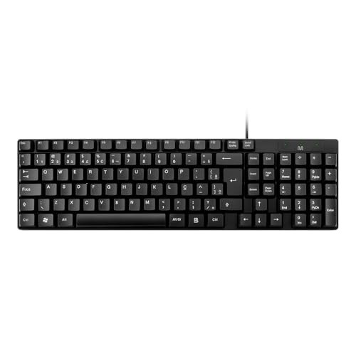 Teclado Com Fio Compacto Conexão USB Cabo de 120cm Resistente Água Preto Multi (Multilaser) - TC193