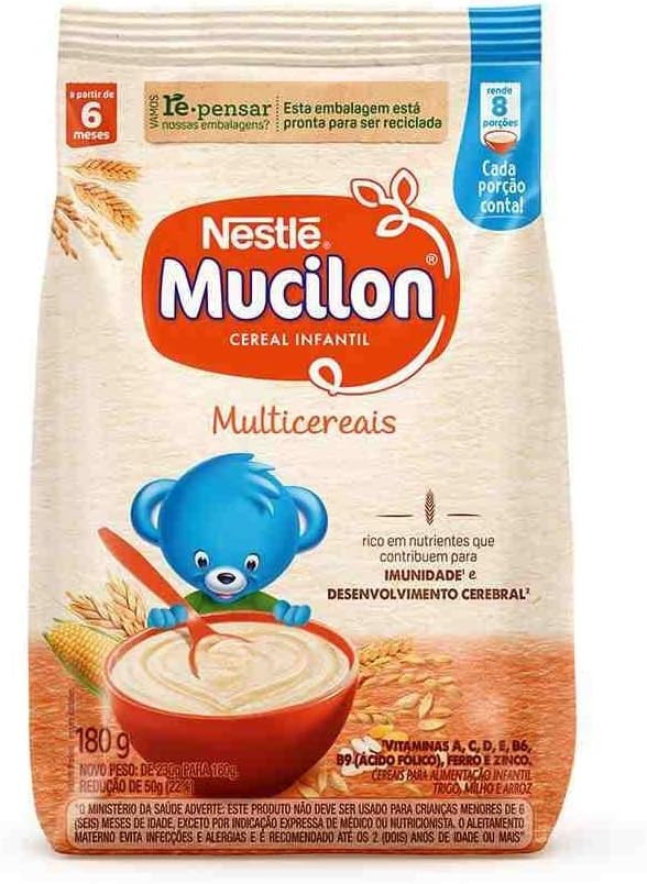 Mucilon Multicereais cereal infantil Sachê 180g