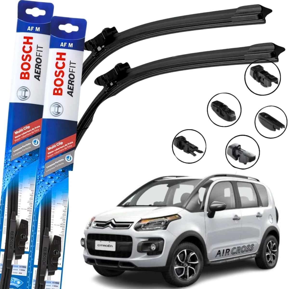 Kit Palhetas Limpador Para-brisa Bosch Aerofit Multiclip Citroën Aircross 2010-2014