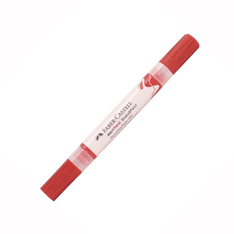 Multimark Faber-Castell: Pincel Marcador Vermelho Versátil